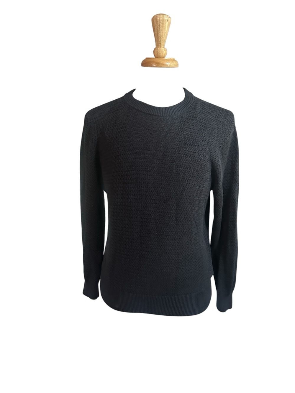 Buck Mason Rope Knit Yuma Sweater Mens Large Hemp Crew Neck Cotton Dark Navy
